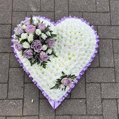 HEART- LILAC AND WHITE 