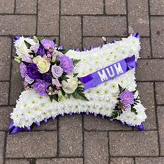 PILLOW- PURPLE AND WHITE 